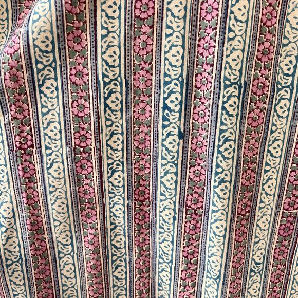 Anokhi Floral Cotton Blouse Indian Block Print Lightweight Boho Top M Medium - Picture 11 of 11